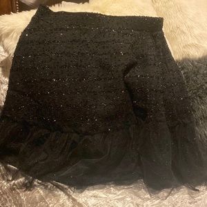 Ruffle tweed skirt flared